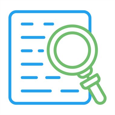 Büyüteç cam ağ ikonu vektör illüstrasyonlu belge