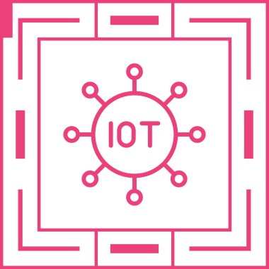 Nesnelerin İnterneti web simgesi, basit vektör illüstrasyonu
