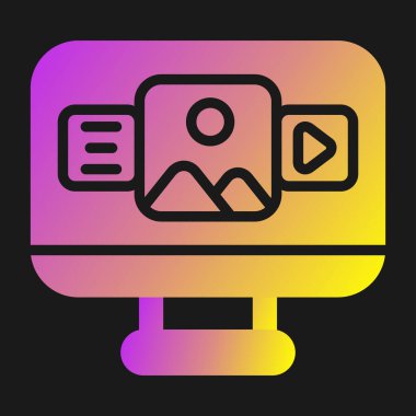 computer screen icon, vector illustration simple design