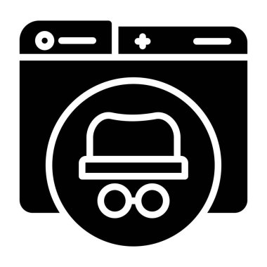 Incognito simgesi web basit illüstrasyon