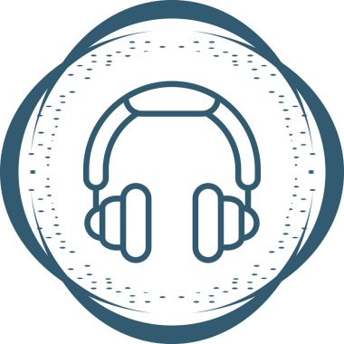 kulaklık simgesi web basit illüstrasyon