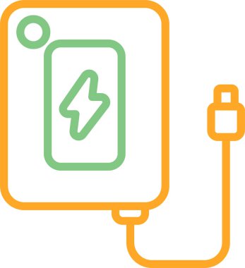 Power Bank vektör illüstrasyonunun simgesi