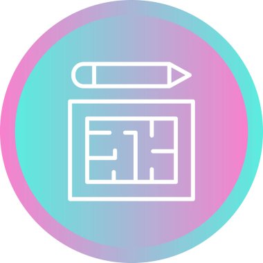 Blueprint web simgesi, basit illüstrasyon