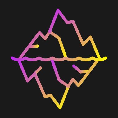 Buzul simgesinin basit doğrusal çizimi