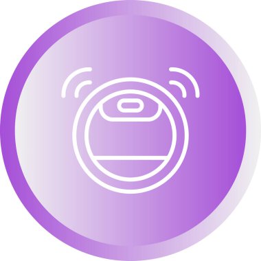 Robot elektrik süpürgesi simgesinin web illüstrasyonu