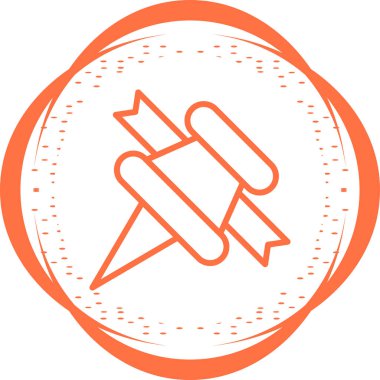 Kurdeleli Pushpin. Web basit illüstrasyonu