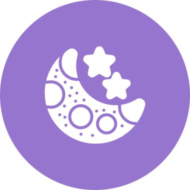 Ay ve yıldızların vektör illüstrasyonu web simgesi