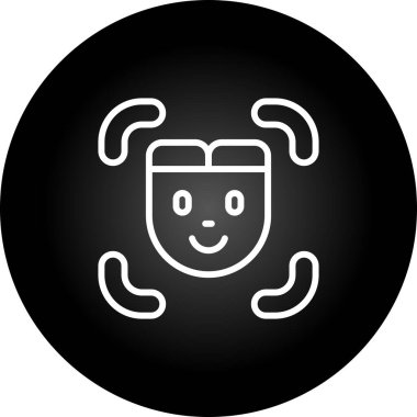 Yüz tanıma vektörü simgesi