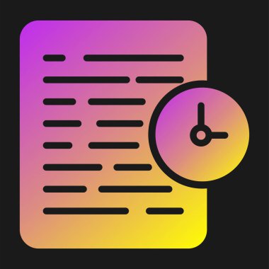 Belge Geçmişi ikon vektör illüstrasyonu