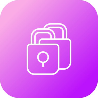 Asma kilit. Web simgesi basit illüstrasyon