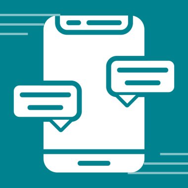 Mobil sohbet simgesi vektör illüstrasyonu 