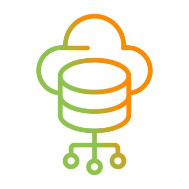 Bulut deposu. Web simgesi basit illüstrasyon 