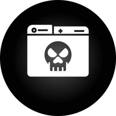 kafatası ikonu teknolojisi uyarı vektörü çizimi