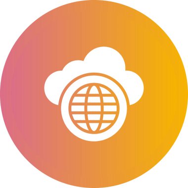 Bulut Ağı simgesi, vektör illüstrasyonu basit tasarım