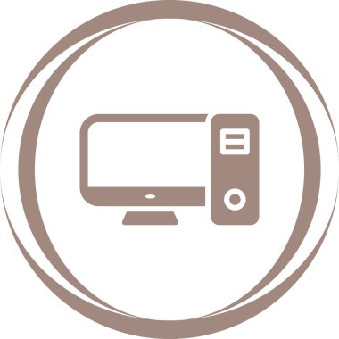 Masaüstü bilgisayar simgesi vektör çizimi 