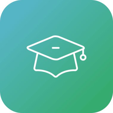 mezuniyet başlığı simgesi web basit illüstrasyon