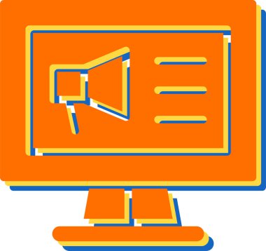 Hoparlör simgesi, web basit illüstrasyon. Pazarlama sembolü