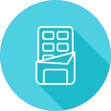 Beyaz arkaplanda izole edilmiş çikolata çubuğu simgesi 