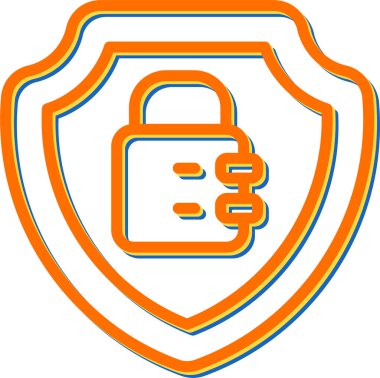 Bir kalkan simgesinin vektör illüstrasyonu