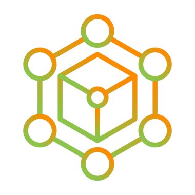 Blockchain ağı. Web simgesi basit illüstrasyon 