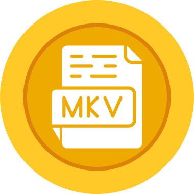 mkv dosya biçimi simgesi, vektör illüstrasyonu