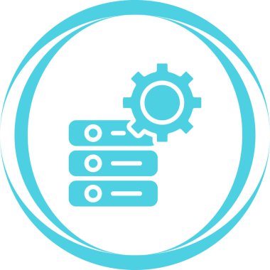 Veritabanı yönetimi. Web simgesi basit illüstrasyon