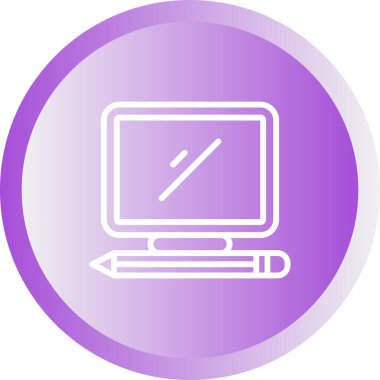 Masaüstü bilgisayar simgesi vektör çizimi 