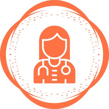 Kadın doktor web simgesi, illüstrasyon 
