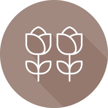 Gül web simgesi, basit vektör illüstrasyonu