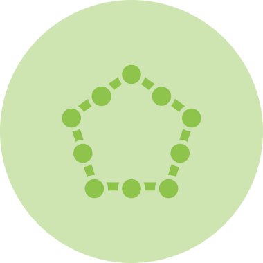 Yuvarlak köşeli altı köşeli simge ana hatlı vektör çizimi düz resim biçimi