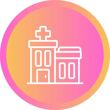 Hastane web binası simgesi basit illüstrasyon