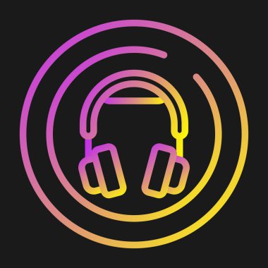 kulaklık simgesi web basit illüstrasyon