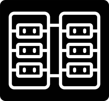 sunucu odası simgesi, vektör illüstrasyonu