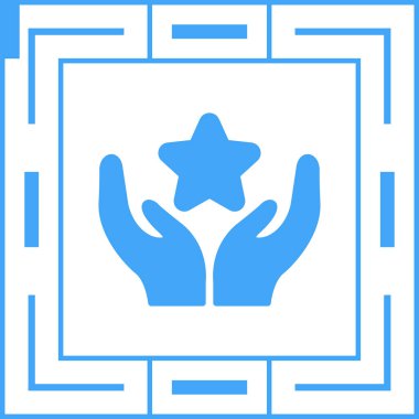 Eller simgesi olan yıldız, başarı konsepti vektör çizimi