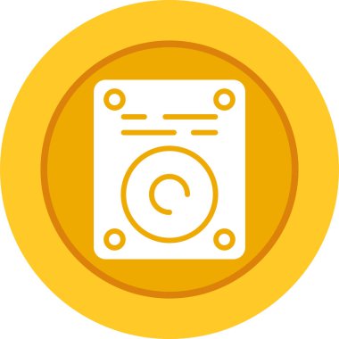 Harddrive web simgesi, basit vektör illüstrasyonu
