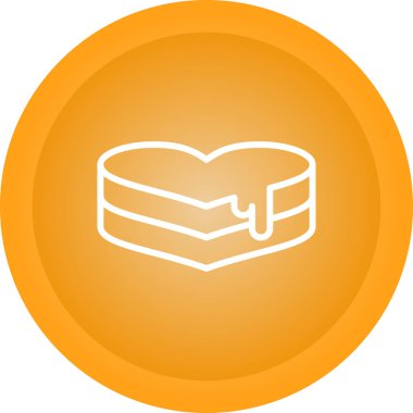 Kalp şeklinde pasta. Web simgesi basit illüstrasyon