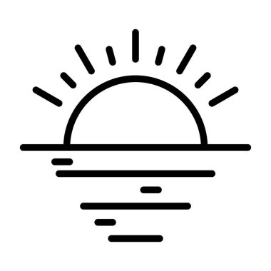  Gün batımı web simge vektör çizim  