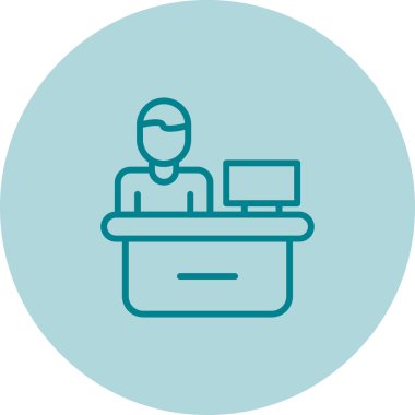 Yardım masası servis simgesi, vektör illüstrasyonu 