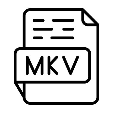 mkv dosya biçimi simgesi, vektör illüstrasyonu