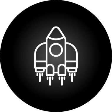 Uzay gemisi web simgesi, vektör illüstrasyonu