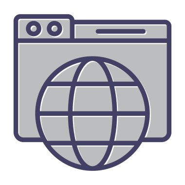 Web tarayıcı simgesi, vektör illüstrasyonu basit tasarım