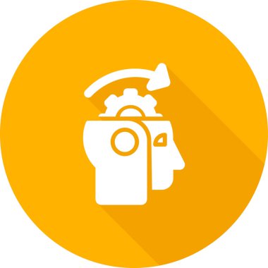 Makine öğrenme çizgisi simgesi, vektör illüstrasyonu 