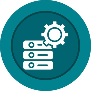 Veritabanı yönetimi. Web simgesi basit illüstrasyon