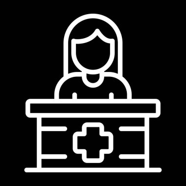 Klinik ikon vektör illüstrasyonunda resepsiyonist