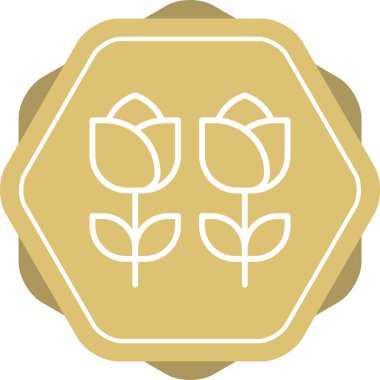 Gül web simgesi, basit vektör illüstrasyonu