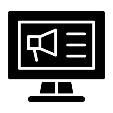 Hoparlör simgesi, web basit illüstrasyon. Pazarlama sembolü