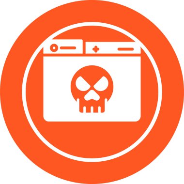 kafatası ikonu teknolojisi uyarı vektörü çizimi