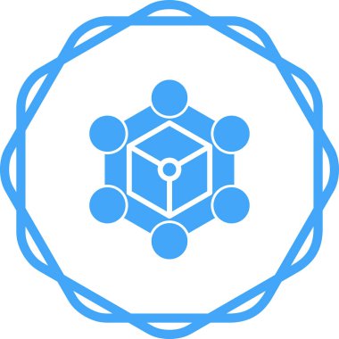 Blockchain ağı. Web simgesi basit illüstrasyon 