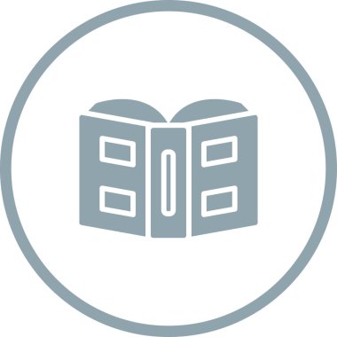 Kitap web simgesi aç, basit illüstrasyon