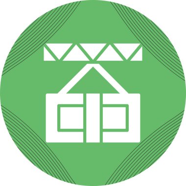 İnşaat vinci. Web simgesi basit illüstrasyon